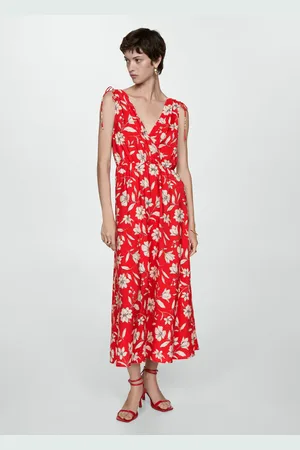 MANGO Vestido largo estampado E
