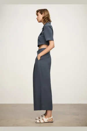 MANGO Camisa lyocell crop