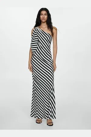 MANGO Vestido asimétrico rayas CH