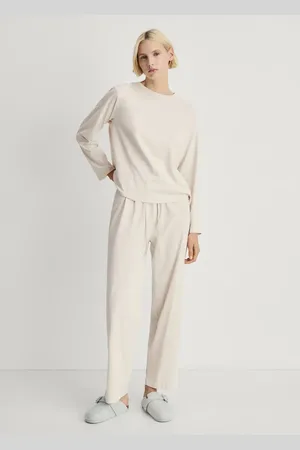 MANGO Pijama dos piezas algodón diseño liso
