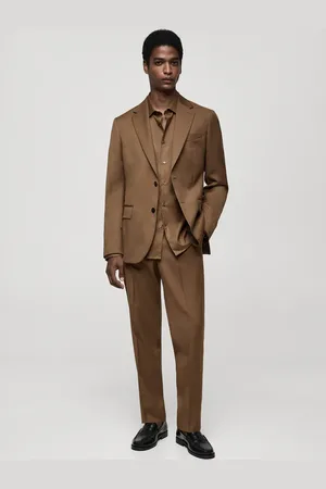MANGO AN Pantalón traje slim fit % lana virgen 2