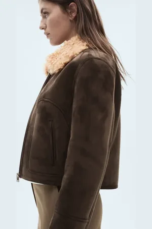 MANGO Chaqueta cuello borreguito efecto ante