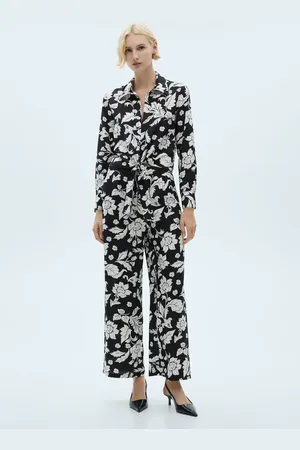 MANGO Pantalón recto estampado floral