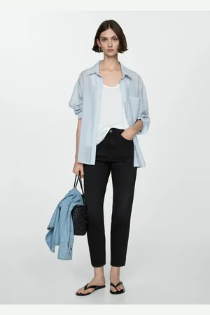 MANGO Jeans Newmom confort tiro alto