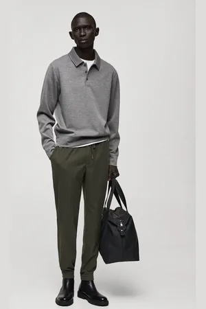 MANGO AN Pantalón algodón cordón ajustable 2