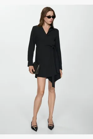 MANGO Vestido cruzado detalle plisado E