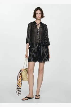 MANGO Camisa rayas lazo
