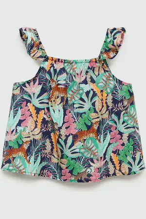 MANGO BABY Blusa estampado tropical 6 años