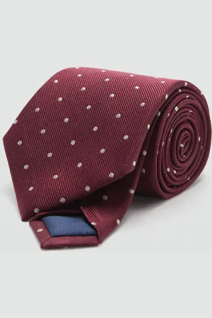 MANGO AN Corbata % seda de mora lunares Unitalla