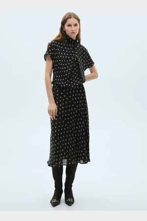 MANGO Falda midi topos E