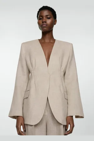 MANGO Americana traje % lino
