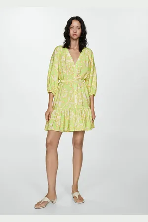 MANGO Vestido estampado lazo