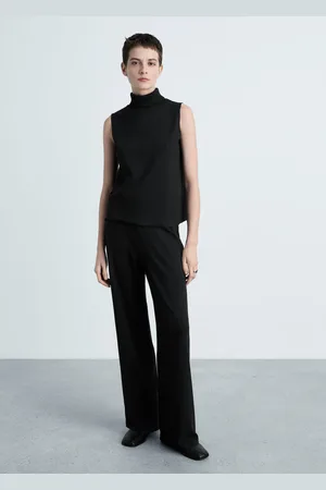 MANGO Pantalón wideleg punto fino