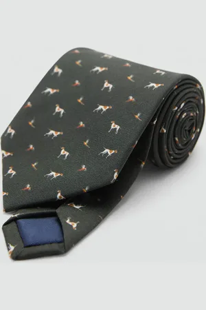 MANGO AN Corbata % seda de mora estampada Unitalla