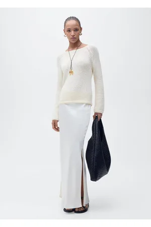 MANGO Jersey crochet cuello redondo