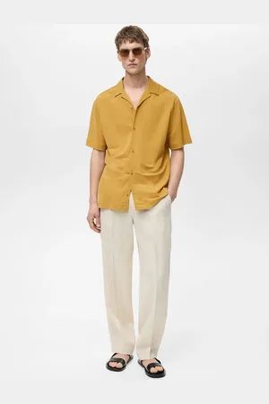 MANGO AN Camisa modal cuello bowling