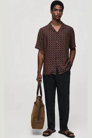 MANGO AN Camisa regular fit fluída estampada CH