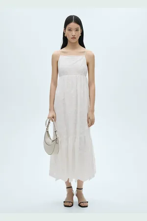 MANGO Vestido tirantes bordado floral
