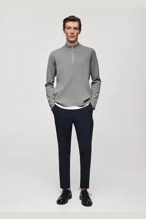 MANGO AN Jersey punto medio cuello perkins cremallera E