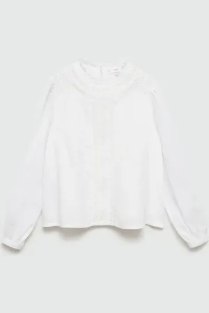 MANGO KIDS Blusa algodón bordados