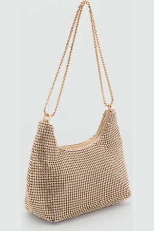 MANGO Bolso doble asa cristales Unitalla