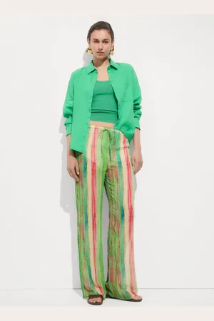 MANGO Pantalón estampado semitransparente CH