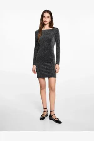 MANGO TEEN Vestido lúrex espalda abierta