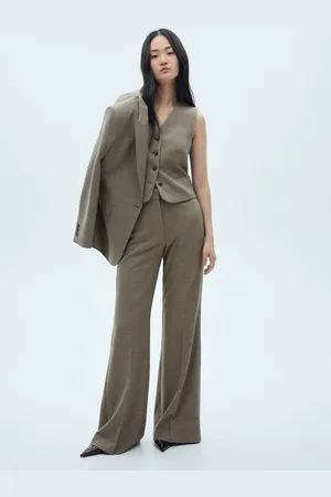 MANGO Chaleco traje micro pata de gallo 4E