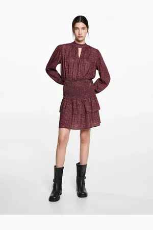 MANGO TEEN Vestido estampado lúrex