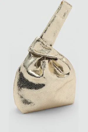 MANGO Bolso mano metalizado Unitalla
