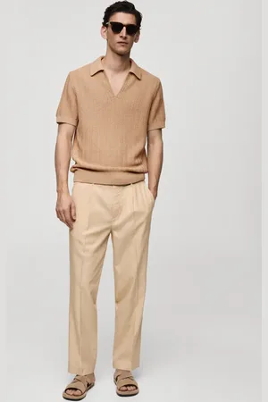 MANGO AN Polo algodón punto trenzado