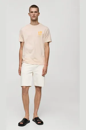 MANGO AN Camiseta % algodón estampado pecho
