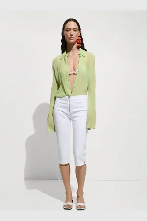 MANGO Jeans slim capri cremallera