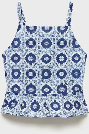 MANGO KIDS Blusa algodón estampada 2