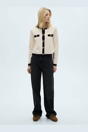 MANGO Chaqueta punto botones joya