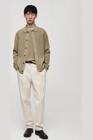 MANGO AN Cárdigan polo mezcla lana