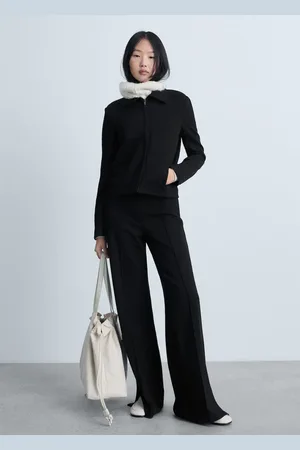 MANGO Pantalón wideleg bajo aberturas