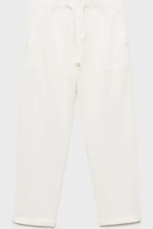 MANGO KIDS Pantalón lino cintura elástica