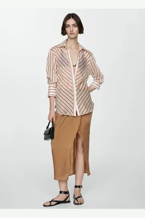 MANGO Camisa semitrasparente rayas CH