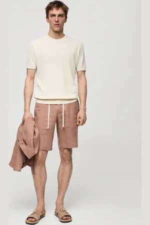 MANGO AN Bermudas % lino cordón