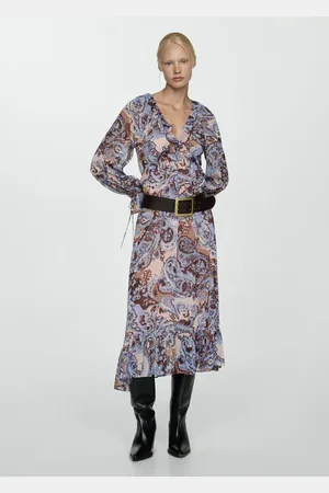 MANGO Vestido paisley volantes CH