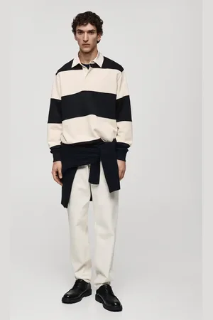 MANGO AN Sudadera polo algodón rayas E