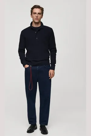 MANGO AN Jersey polo mezcla algodón canalé