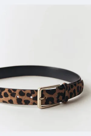 MANGO Cinturón piel pelo leopardo CH