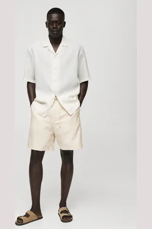 MANGO AN Bermudas algodón lino cordón 4