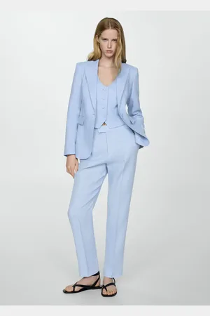 MANGO Pantalón traje lino