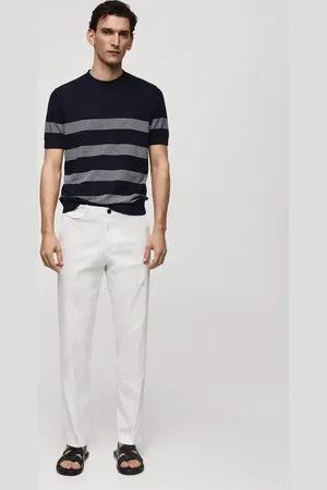 MANGO AN Pantalón regular fit algodón estructura