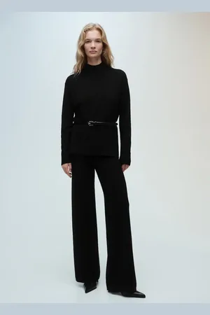 MANGO Pantalón wideleg punto fino CH