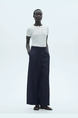 MANGO Pantalón lyocell cordón ajustable CH