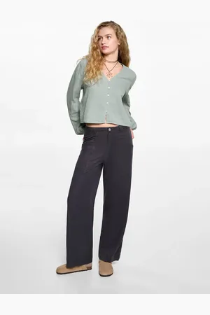 MANGO TEEN Blusa manga abullonada